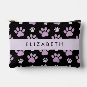 Pattern Of Paws, Lilac Paws, Dog Paws, Your Name Accessory Pouch
