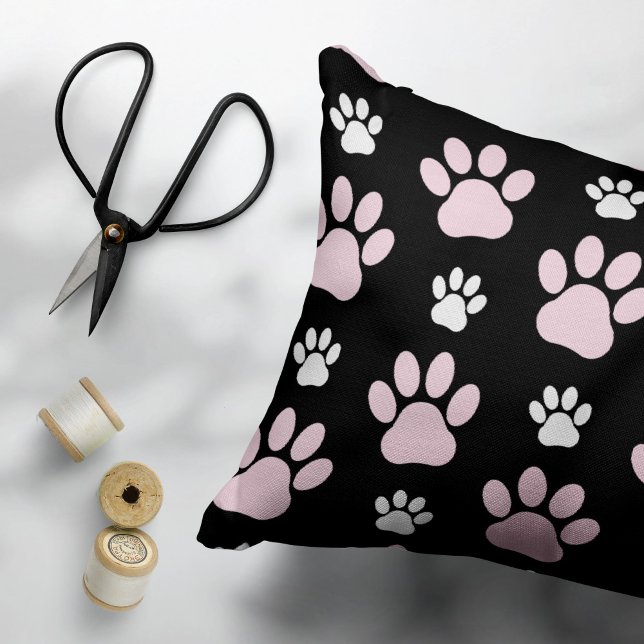 Pattern Of Paws, Pink Paws, Dog Paws, Animal Paws Pillowcase (Creator Uploaded)