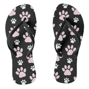 Pattern Of Paws, Pink Paws, Dog Paws, Animal Paws Thongs