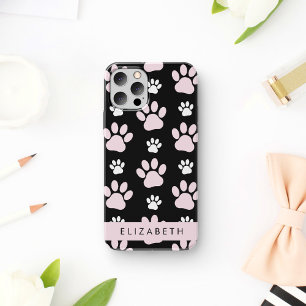 Pattern Of Paws, Pink Paws, Dog Paws, Your Name iPhone 12 Pro Case