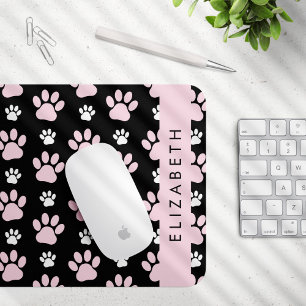 Pattern Of Paws, Pink Paws, Dog Paws, Your Name Mouse Pad