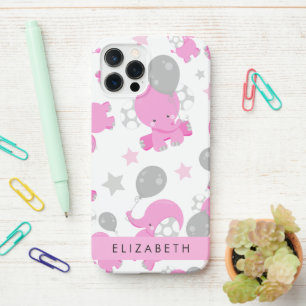 Pattern Of Pink Elephants, Stars, Your Name iPhone 12 Pro Case