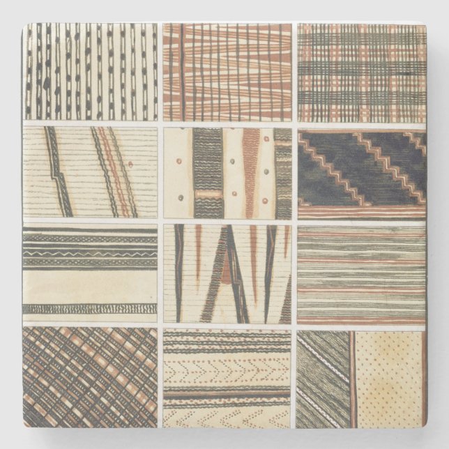 Pattern of Polynesian tapa from Cook's Stone Coaster (Front)