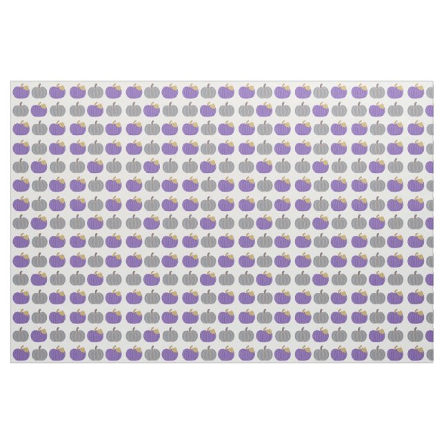 Pattern of Purple, Grey Pumpkins Halloween Fabric (Fat Quarter)