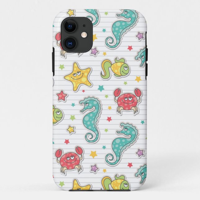 pattern of sea creatures Case-Mate iPhone case (Back)