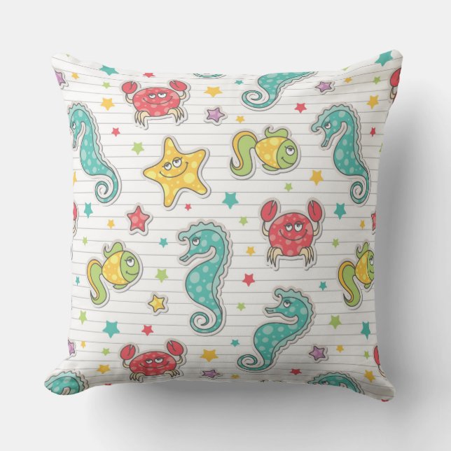 pattern of sea creatures cushion (Front)