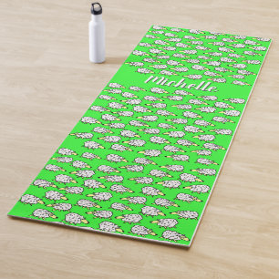 Pattern of Sheep in an Illustrative Style Yoga Mat