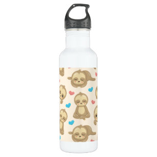 Pattern Of Sloths, Cute Sloths, Hearts 710 Ml Water Bottle