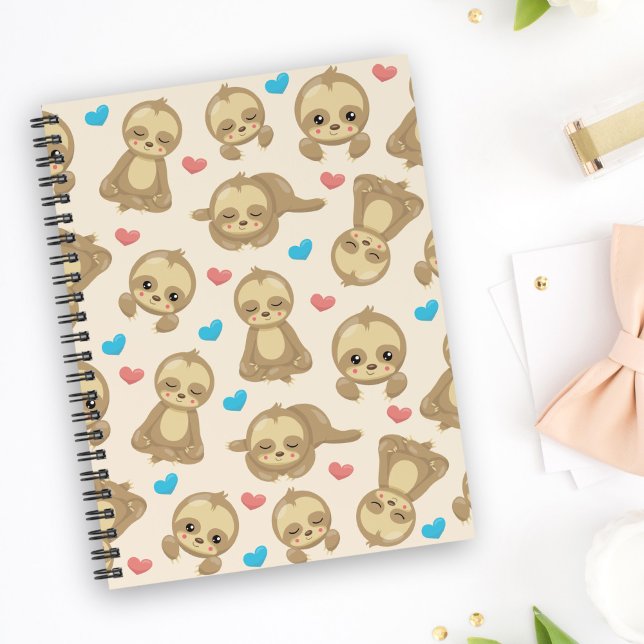 Pattern Of Sloths, Cute Sloths, Hearts Planner (Creator Uploaded)