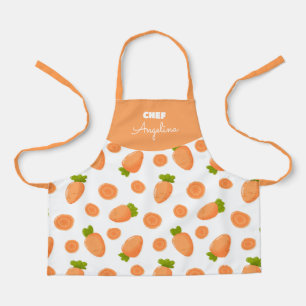 Pattern of small carrots and slices apron
