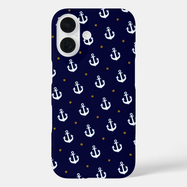 pattern of small White Anchors Case-Mate iPhone Case (Back)