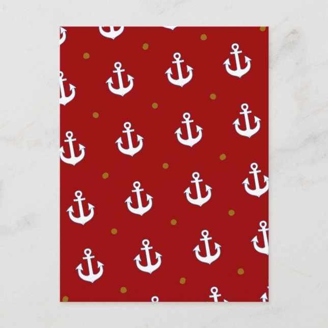 pattern of small white anchors postcard (Front)