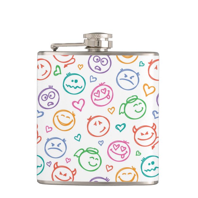 pattern of smiles hip flask (Front)