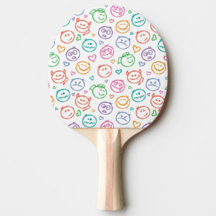 pattern of smiles ping pong paddle
