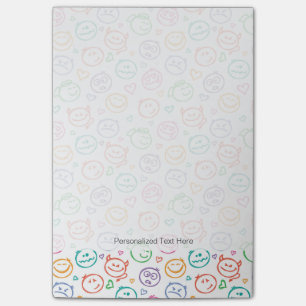 pattern of smiles post-it notes
