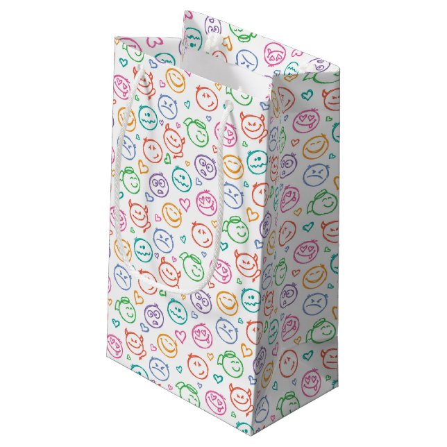 pattern of smiles small gift bag (Back Angled)
