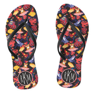 Pattern Of The Lovers Frogs Monogram Thongs