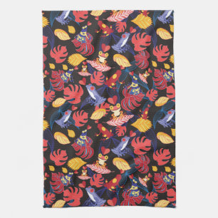 Pattern Of The Lovers Frogs Tea Towel