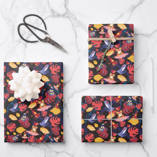 Pattern Of The Lovers Frogs Wrapping Paper Sheet (Front)