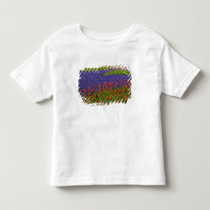 Pattern of tulips and grape hyacinth flowers, 2 toddler T-Shirt