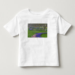 Pattern of tulips and Grape Hyacinth flowers, 4 Toddler T-Shirt