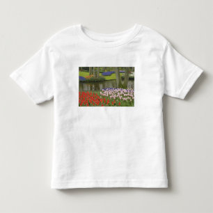 Pattern of tulips and grape hyacinth flowers, toddler T-Shirt