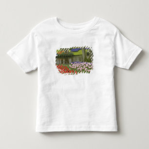 Pattern of tulips and grape hyacinth flowers, toddler T-Shirt