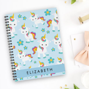 Pattern Of Unicorns, Cute Unicorns, Your Name Planner