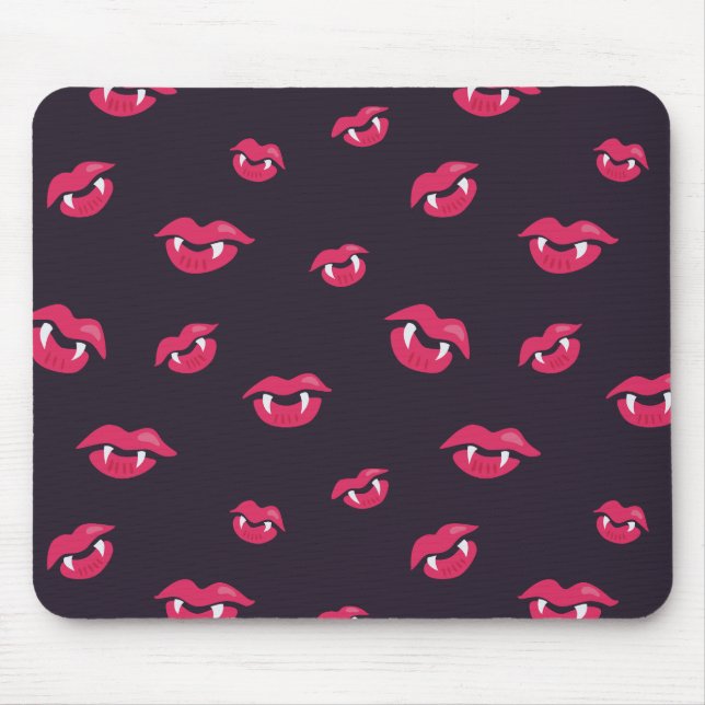 Pattern Of Vampire Lips And Fangs Mouse Pad (Front)