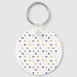 Pattern of various orchids Key Ring