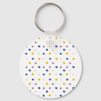 Pattern of various orchids Key Ring