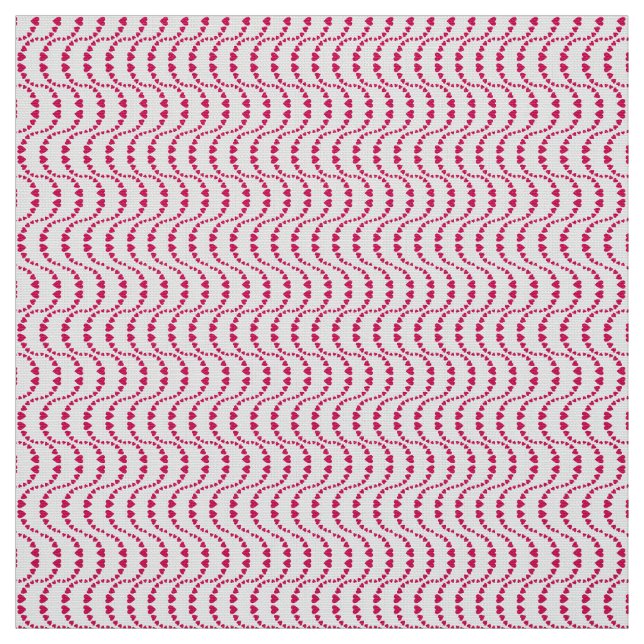 Pattern of Wavy  Colourful Hearts in pink colour Fabric (Swatch)