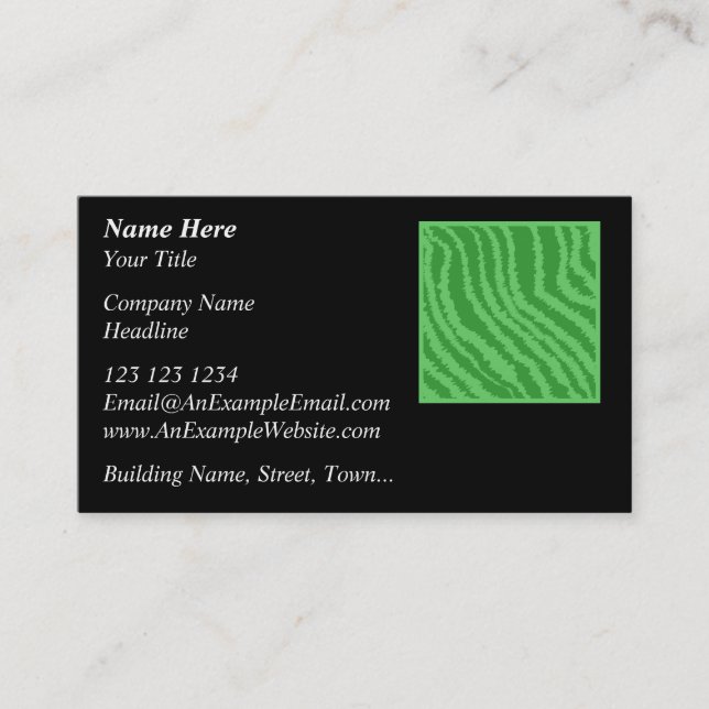 Pattern of Wavy Green Stripes. Business Card (Front)