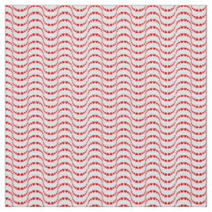 Pattern of Wavy Hearts in red colour Fabric