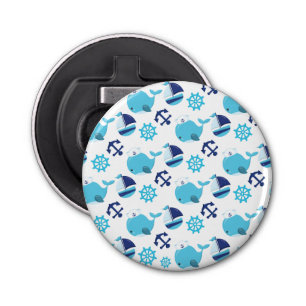 Pattern Of Whales, Cute Whales, Blue Whales Bottle Opener