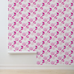 Pattern Of Whales, Cute Whales, Pink Whales Wallpaper