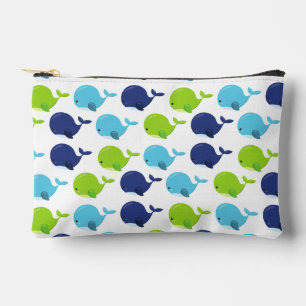 Pattern Of Whales, Cute Whales, Sea Animals Accessory Pouch