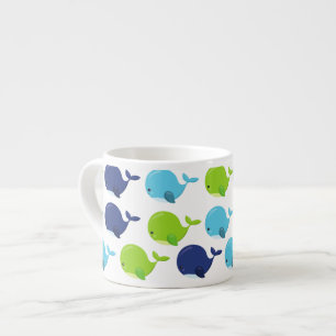 Pattern Of Whales, Cute Whales, Sea Animals Espresso Cup