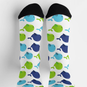 Pattern Of Whales, Cute Whales, Sea Animals Socks