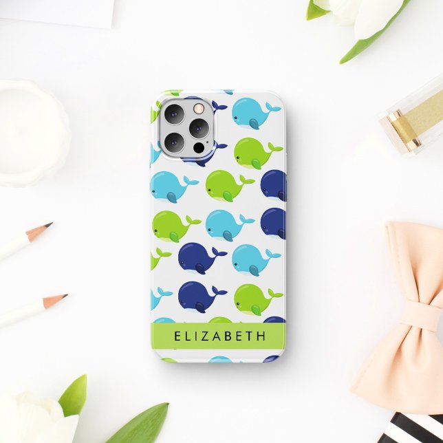 Pattern Of Whales, Cute Whales, Your Name Case-Mate iPhone Case (Creator Uploaded)