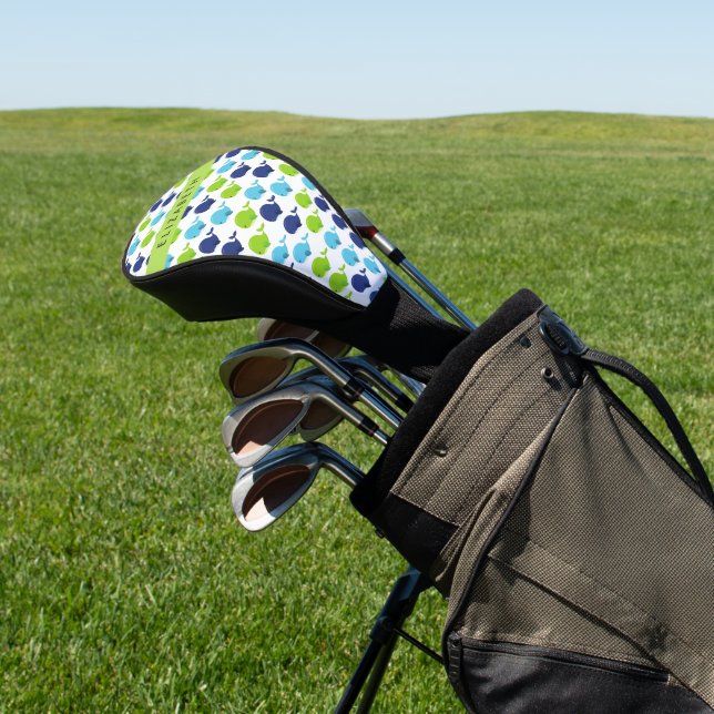 Pattern Of Whales, Cute Whales, Your Name Golf Head Cover (In Situ)