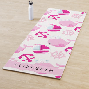 Pattern Of Whales, Pink Whales, Your Name Yoga Mat