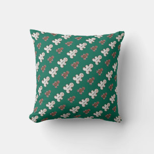 Pattern of white and brown gingerbread men  cushion