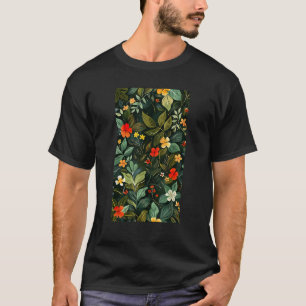 Pattern Olive Tropical Floral Botanical Leaves T-Shirt