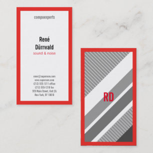Pattern on Pattern, red white black business cards