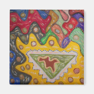 pattern painting aboriginal type magnet