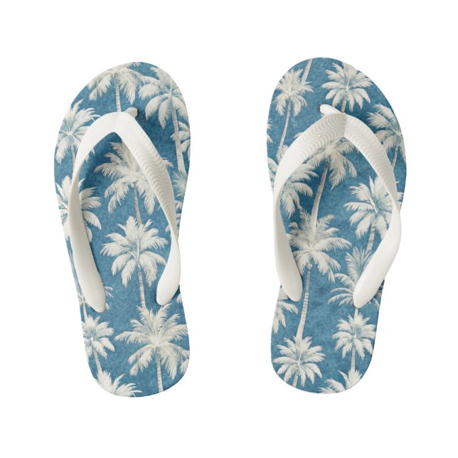 Pattern Palms Beach Kid's Thongs (Footbed)