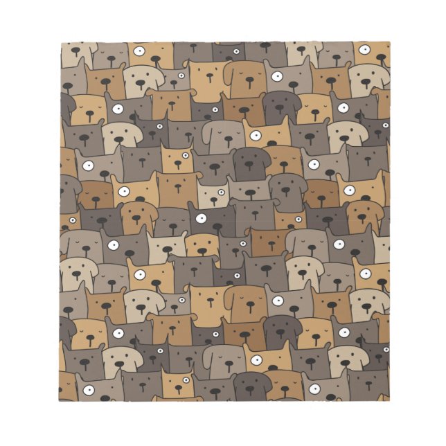 Pattern Pets Cute Dogs Love Notepad (Front)