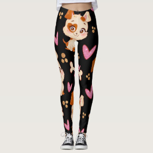 Pattern Pets Cute Funny Puppy Lover Leggings