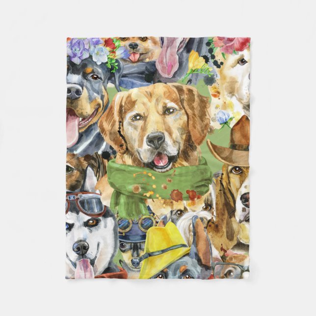 Pattern Pets Dogs Animals Lover         Fleece Blanket (Front)